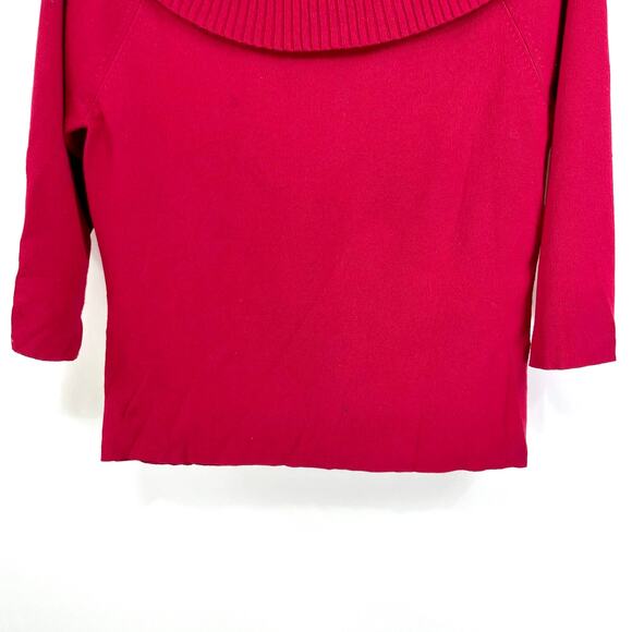 LOFT Red Knit Cowl Neck Long Sleeve Sweater - Picture 6 of 11